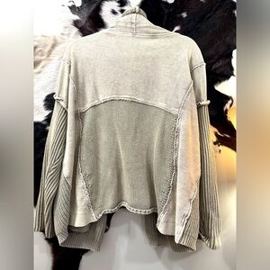 Vintage Washed Cable Knit Cardigan